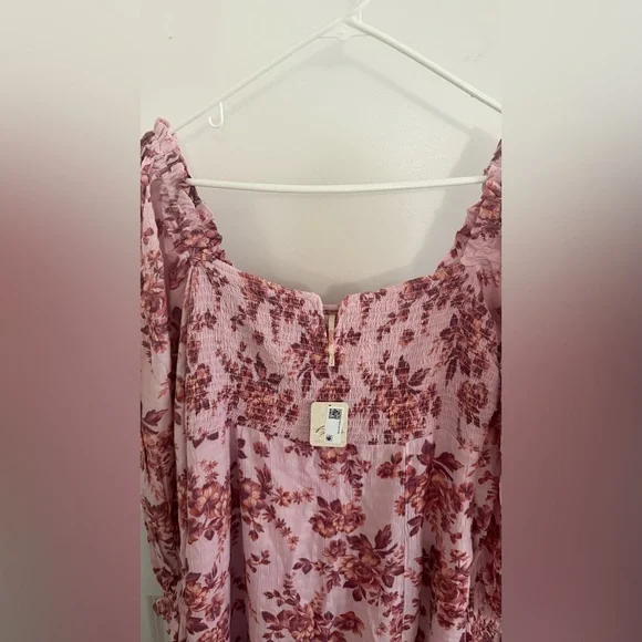 Floral Pink Maxi Dress with Slit - Picture 4 of 5